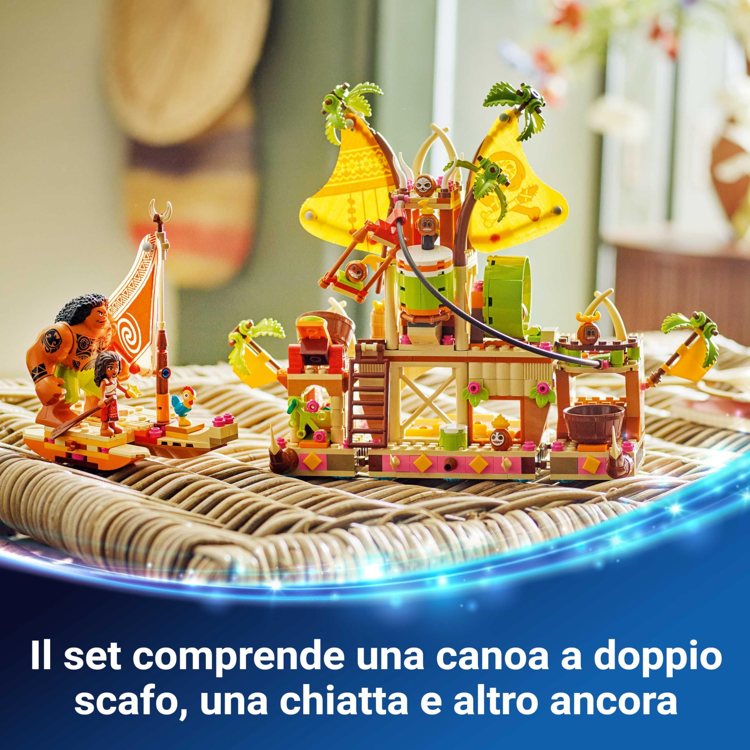 LEGO | Disney Oceania 2 Il Barcone dei Kakamora - Giochi da Costruire per Bambine da 7 Anni - Include Modello di Barca, Mini Bambola di Vaiana e Figura Maui - Regalo di Compleanno per Fan - 43258