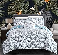 Vista 13 de Chic Home Angel - Juego de funda de edredón reversible de 4 piezas, 100% algodón, estampado geométrico bohemio, color rosa Queen