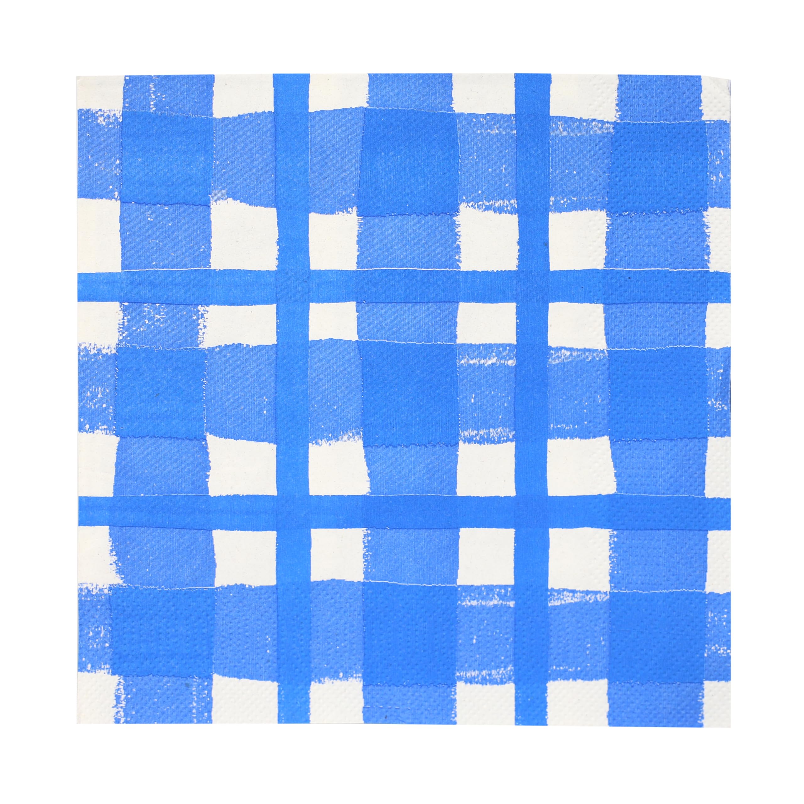 Talking Tables 20 x Blue Gingham Disposable Napkins, Recycled Checkered Paper Serviettes for Picnics & Al Fresco Summer Dining Eco-Friendly for Birthday Easter, Weddings, BBQ, Decoupage 3ply 33cm