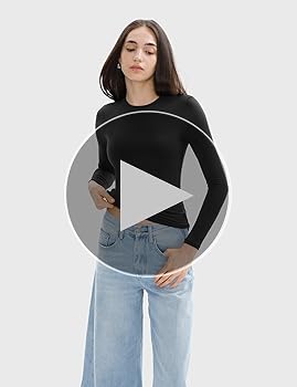 C202 Long Sleeve Shirts for Women Trendy Crew Neck Tight