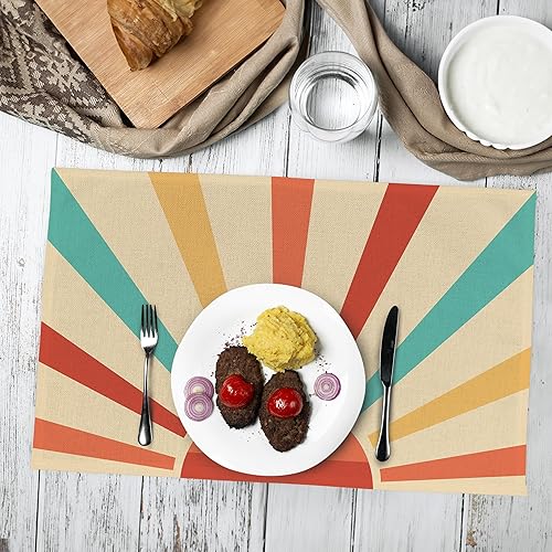 Miniatura 7 de GICHUGI Juego de 4 manteles individuales bohemios, manteles individuales estilo oeste, decoración del hogar, manteles individuales boho occidentales