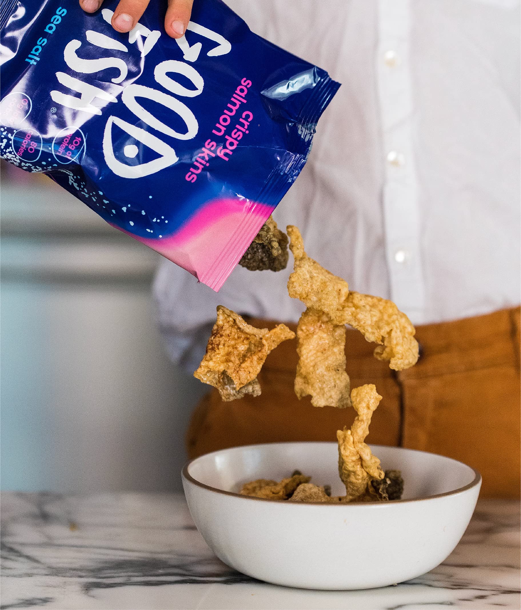 Buy Crispy Salmon Skin Chips by GOODFISH Sea Salt, 8Pack Wild