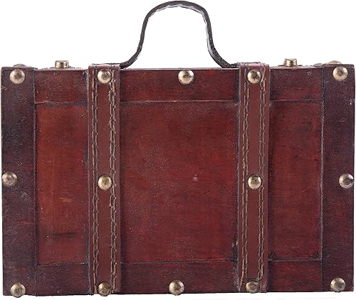 Vintiquewise(TM Old-Fashioned Small Suitcase/Decorative Box with Straps