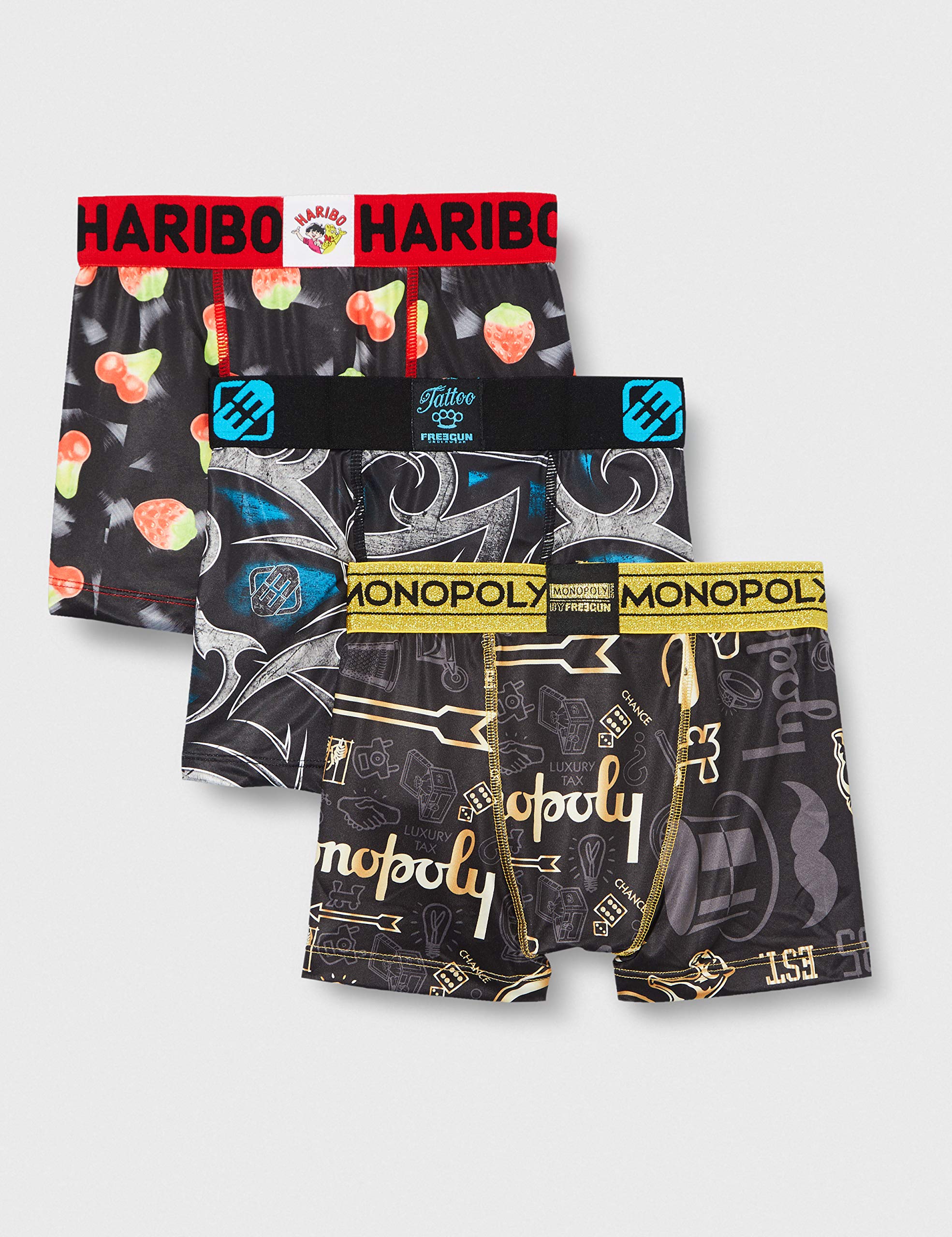 FREEGUN Pack Surprise Calecon Enfant N'irrite Pas, Boxer Garçon Modèle Aléatoire, Touché Doux, Maille Aérée (Lot de 3)