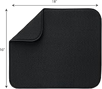 Vista 3 de Envision Home Plato de microfibra secado mat, Tela, Negro, L