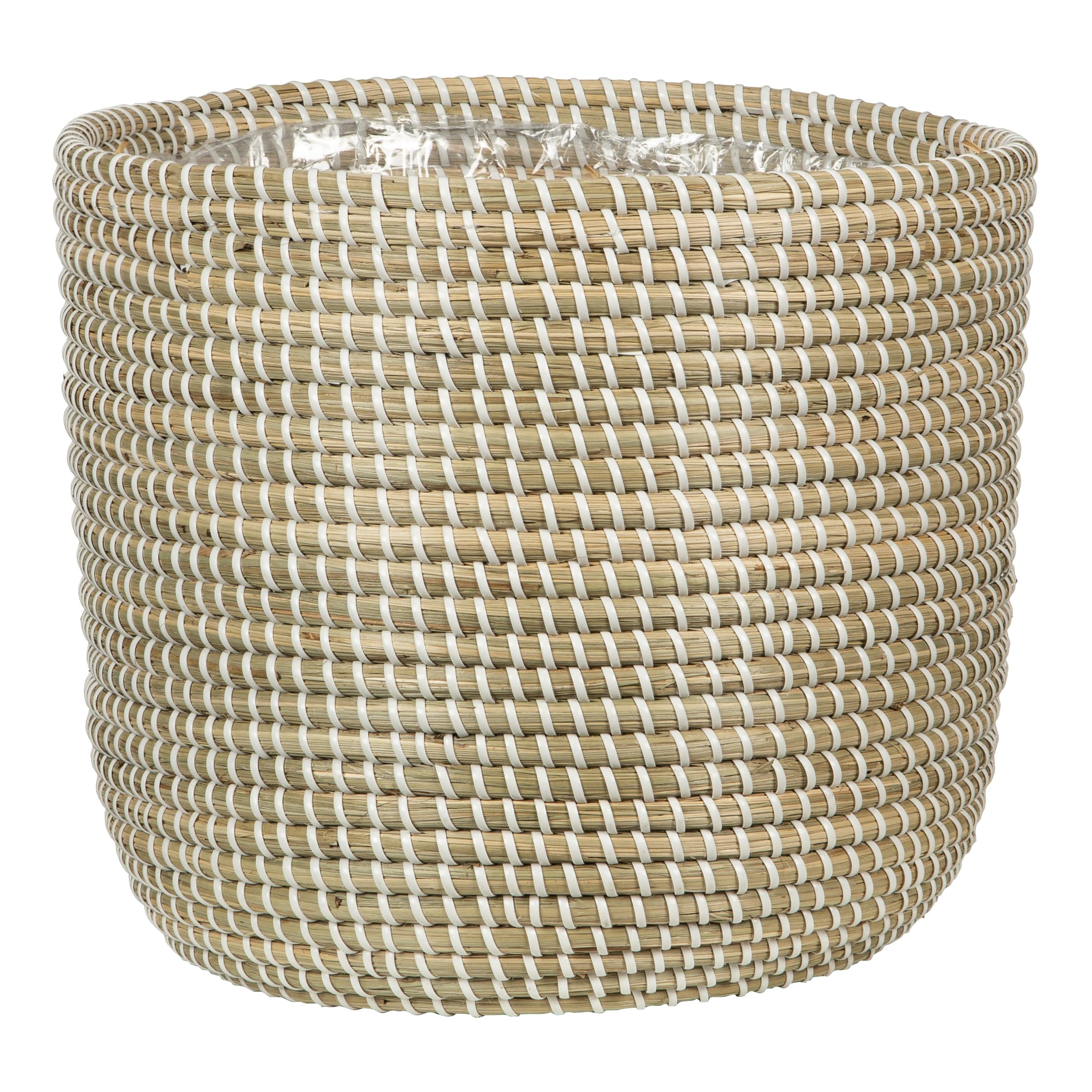 Scheurich Seagrass Natural Wicker Basket Planter Ø22 White