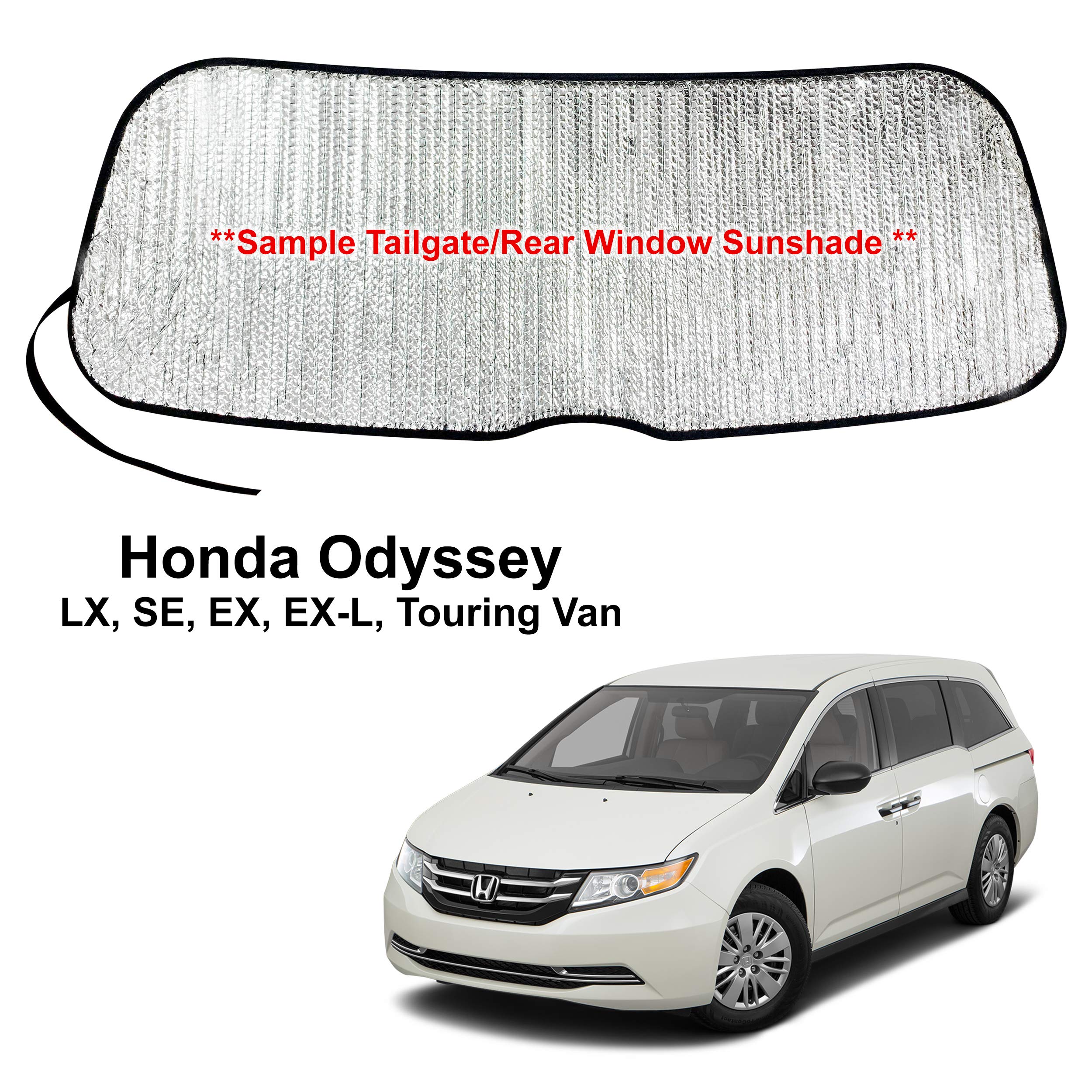 YelloPro Rear Tailgate Window Sunshade Custom Fit for 2011 2012 2013 2014 2015 2016 2017 Honda Odyssey Minivan, LX, SE, EX, EX-L, Touring, UV Reflector Sun Protection Accessories
