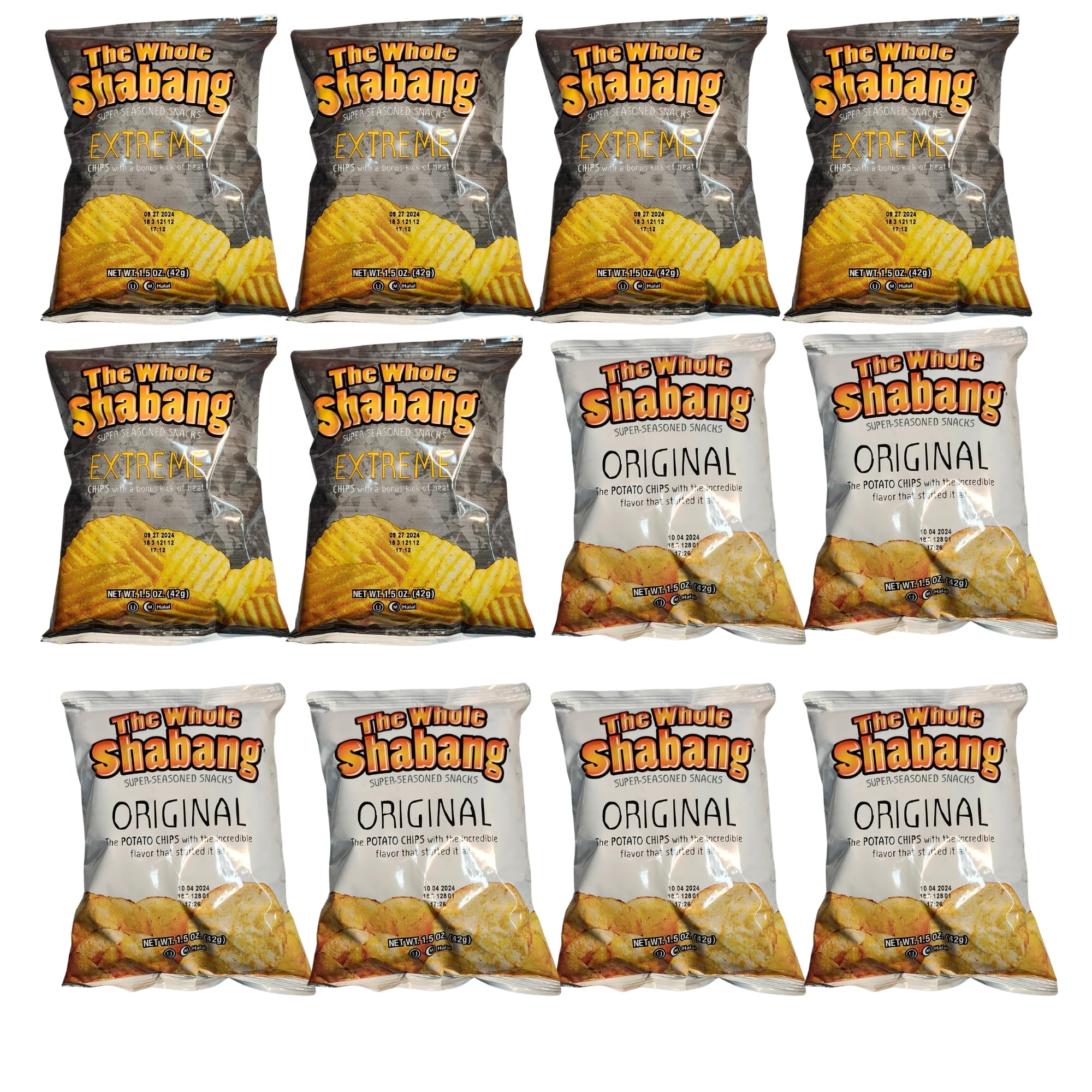Generic The Original Whole Shabang Potato Chips, 1.5 oz, 12 Vaiety Packs,6 - Original Flavor & 6 - Extreme