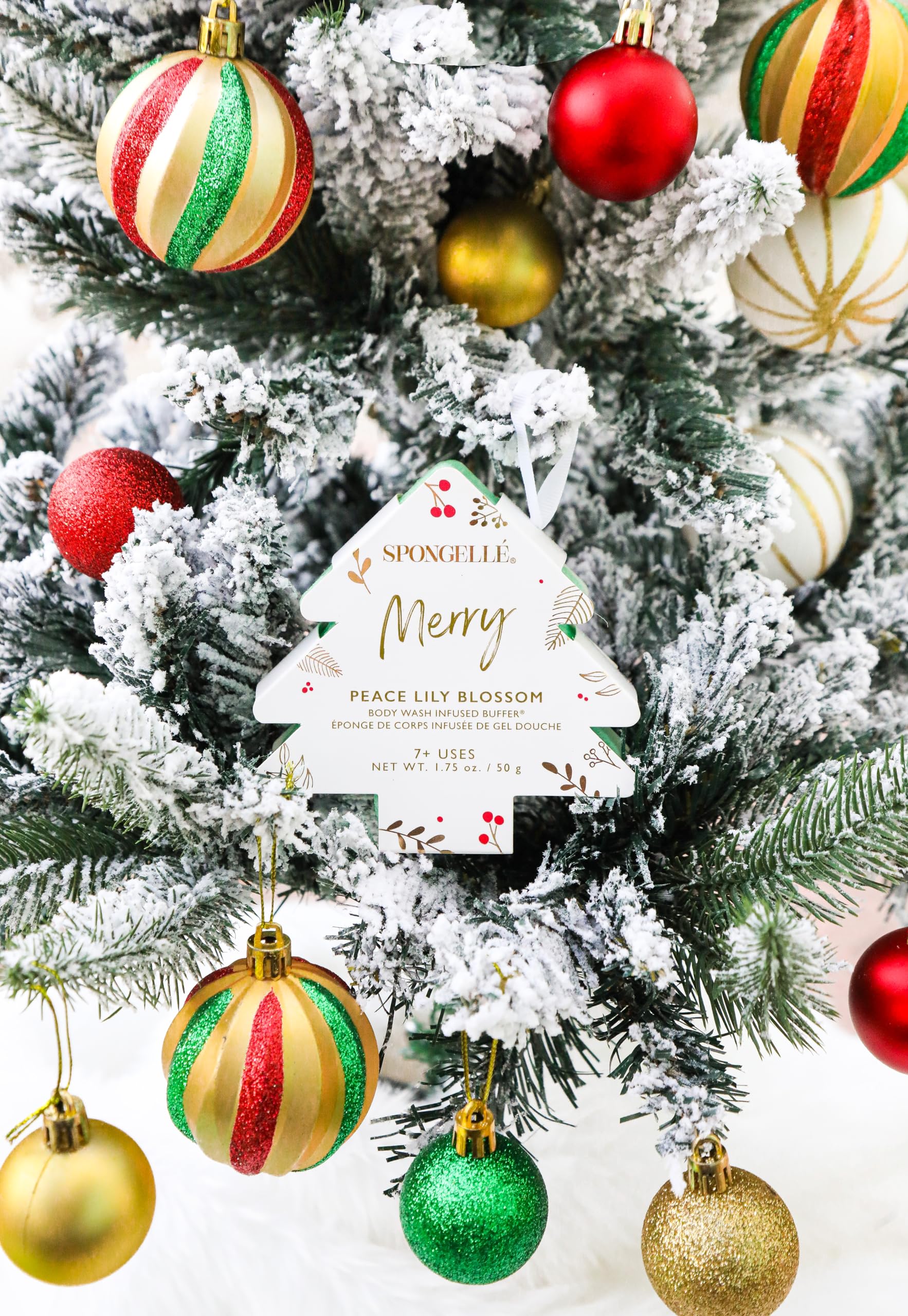 Spongellé Holiday Collection Body Wash Infused Buffer, Merry (Peace Lily Blossom), 50 g (Pack of 1) - Image 4