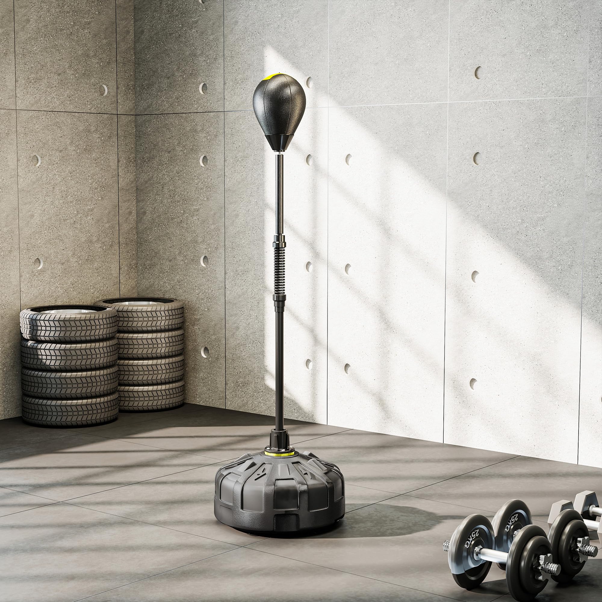 SPORTNOW Palla da boxe da pavimento per adulti, con base riempibile e ventose, regolabile in altezza, per casa, palestra, casa e palestra