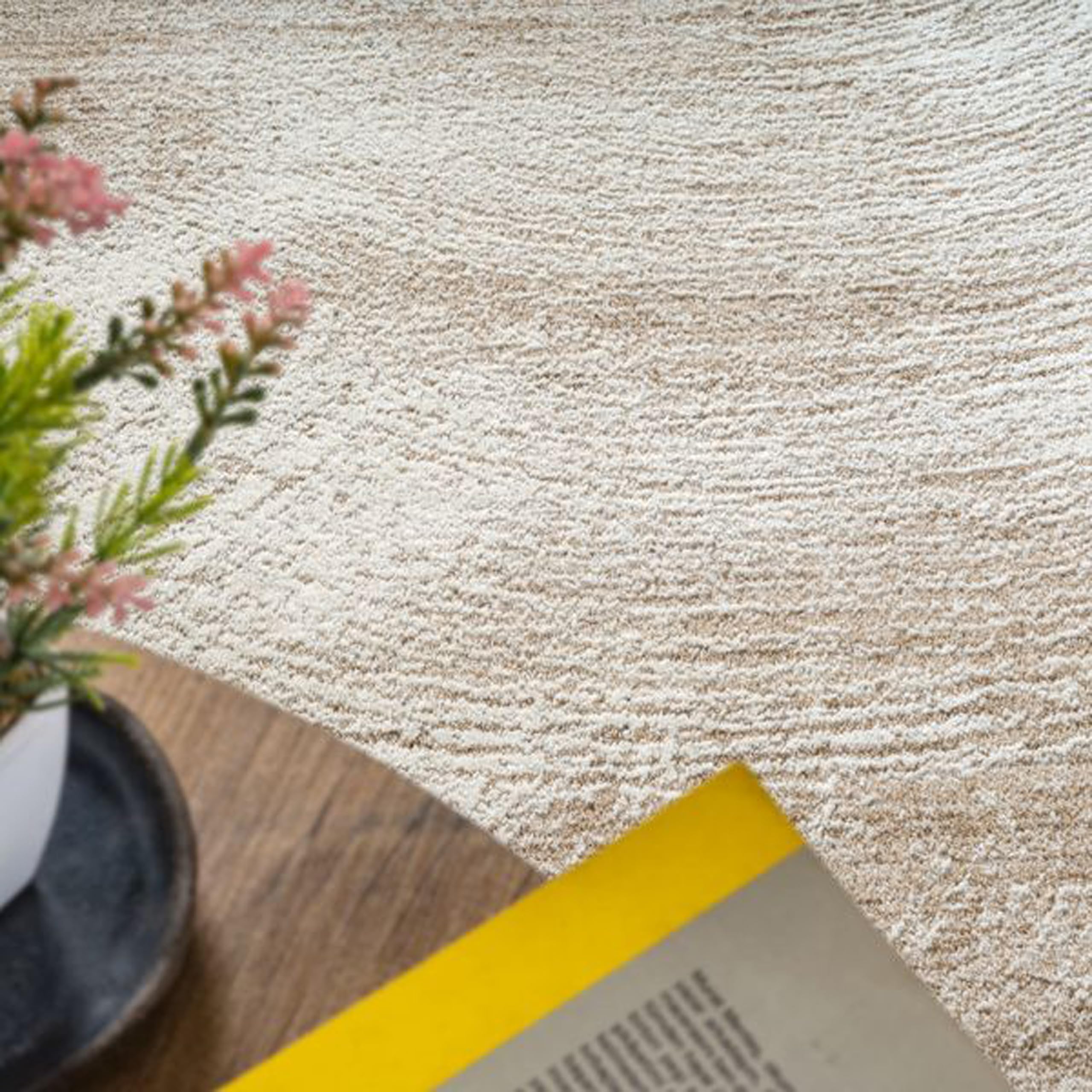 Teppich-Traum Kurzflor Teppich Modern Weich Kreismuster Beige 200x290 cm