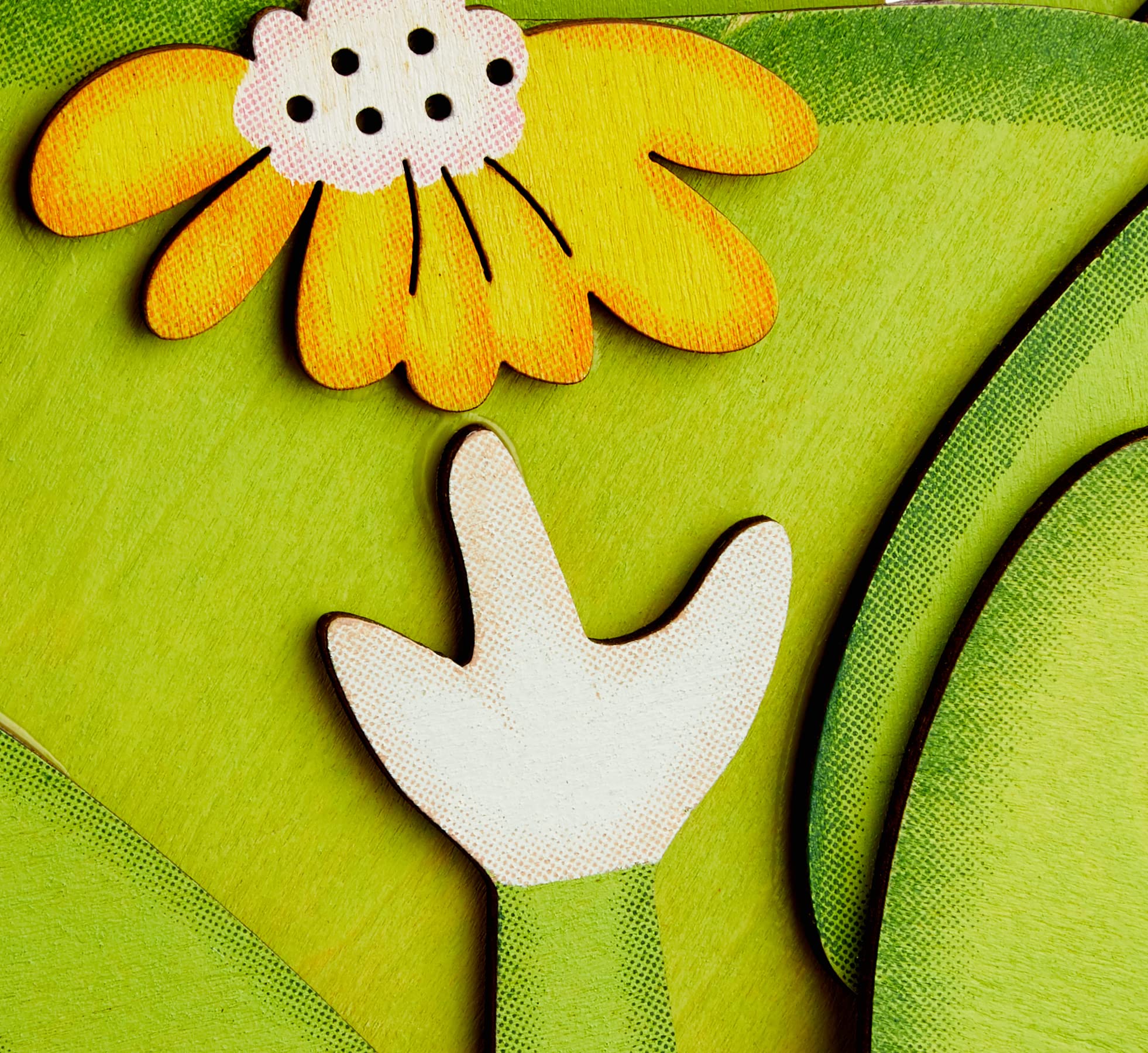 Pancarte mural ou de porte en bois model : grenouille chibi manga 21x20 cm vert