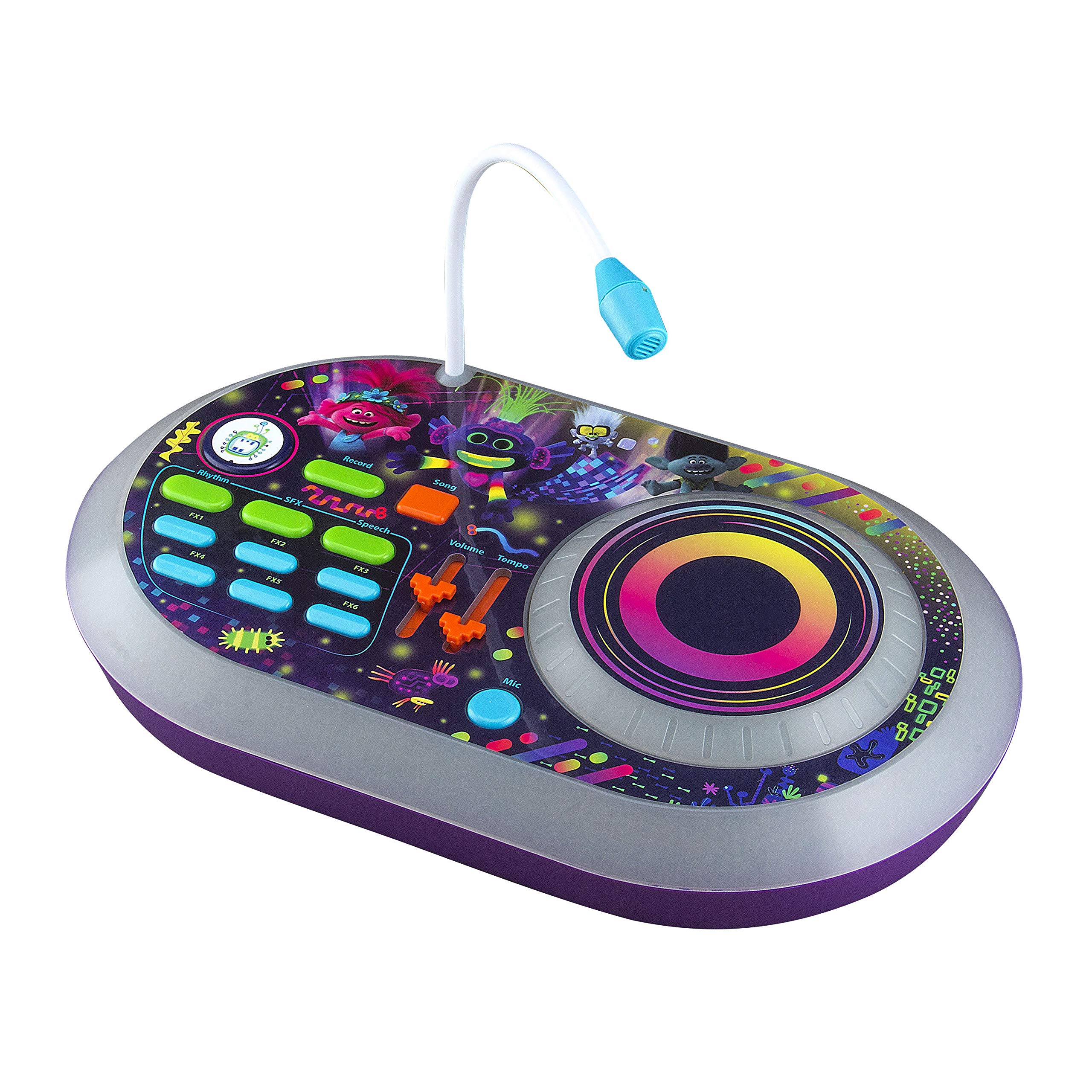 eKids Trolls World Tour DJ Trollex Party Mixer Turntable Toy for Kids