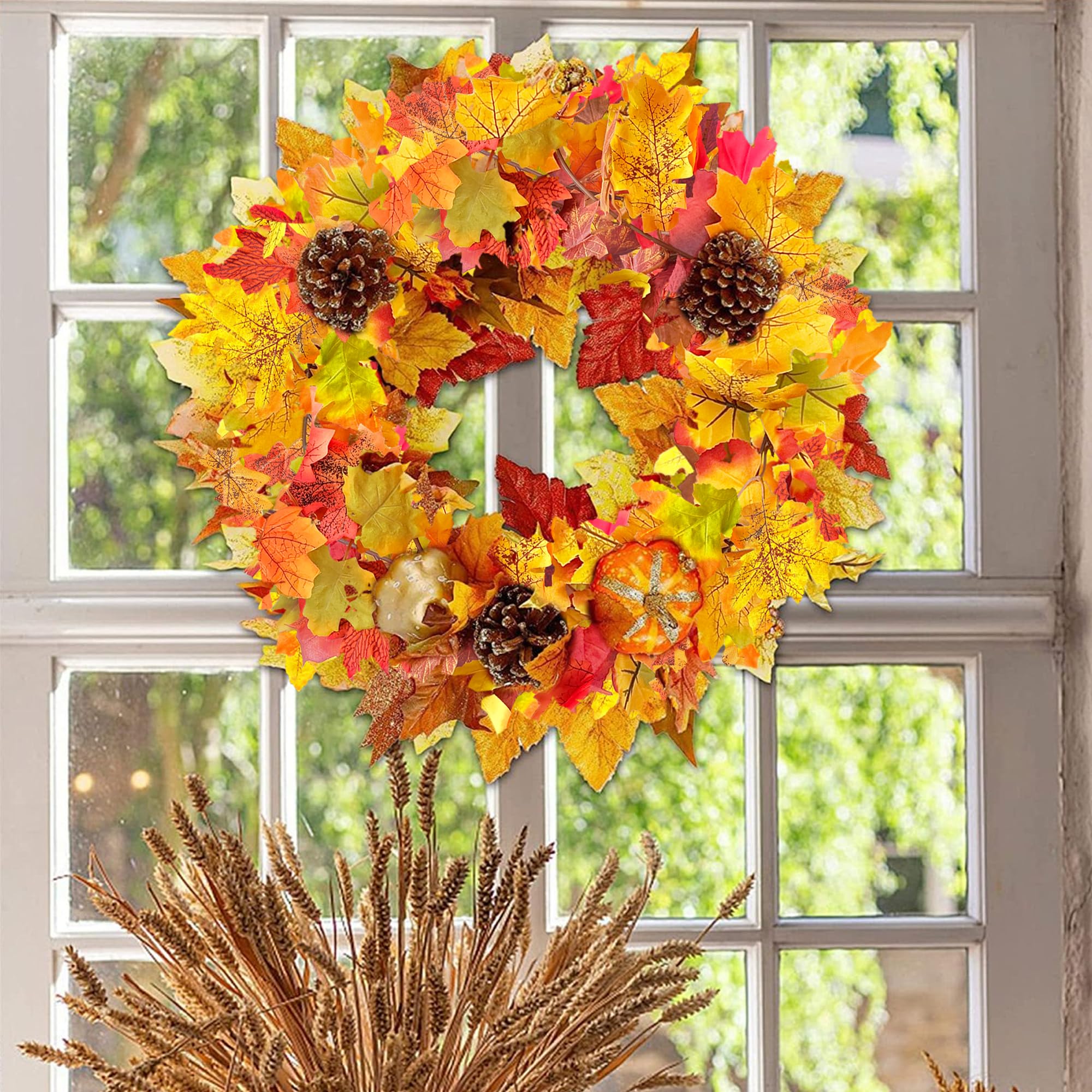 2 Herbst Girlanden Ahornblätter - Künstliche Deko Für Tür & Kamin 1,75m