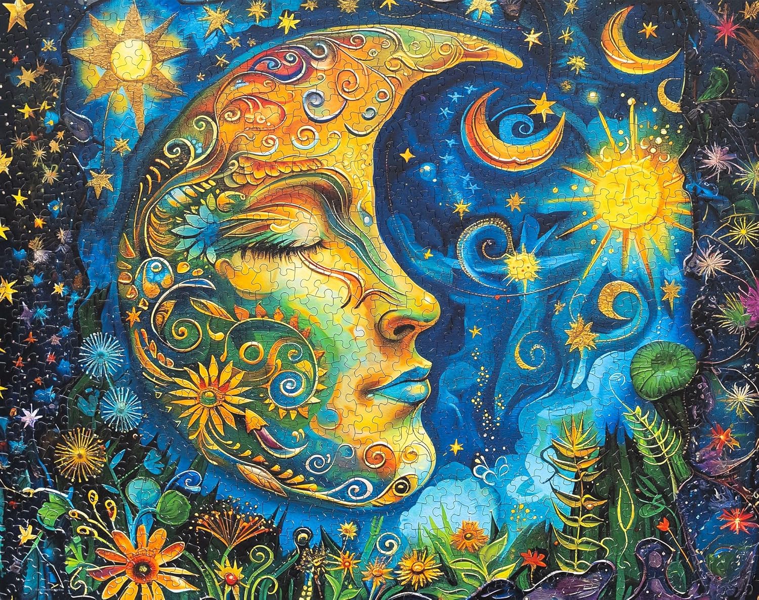Springbok's Blue Moon 1000 Piece Puzzle for Adults by Artist Claudia McKinney is a Fun and Vivid Image to Challenge You