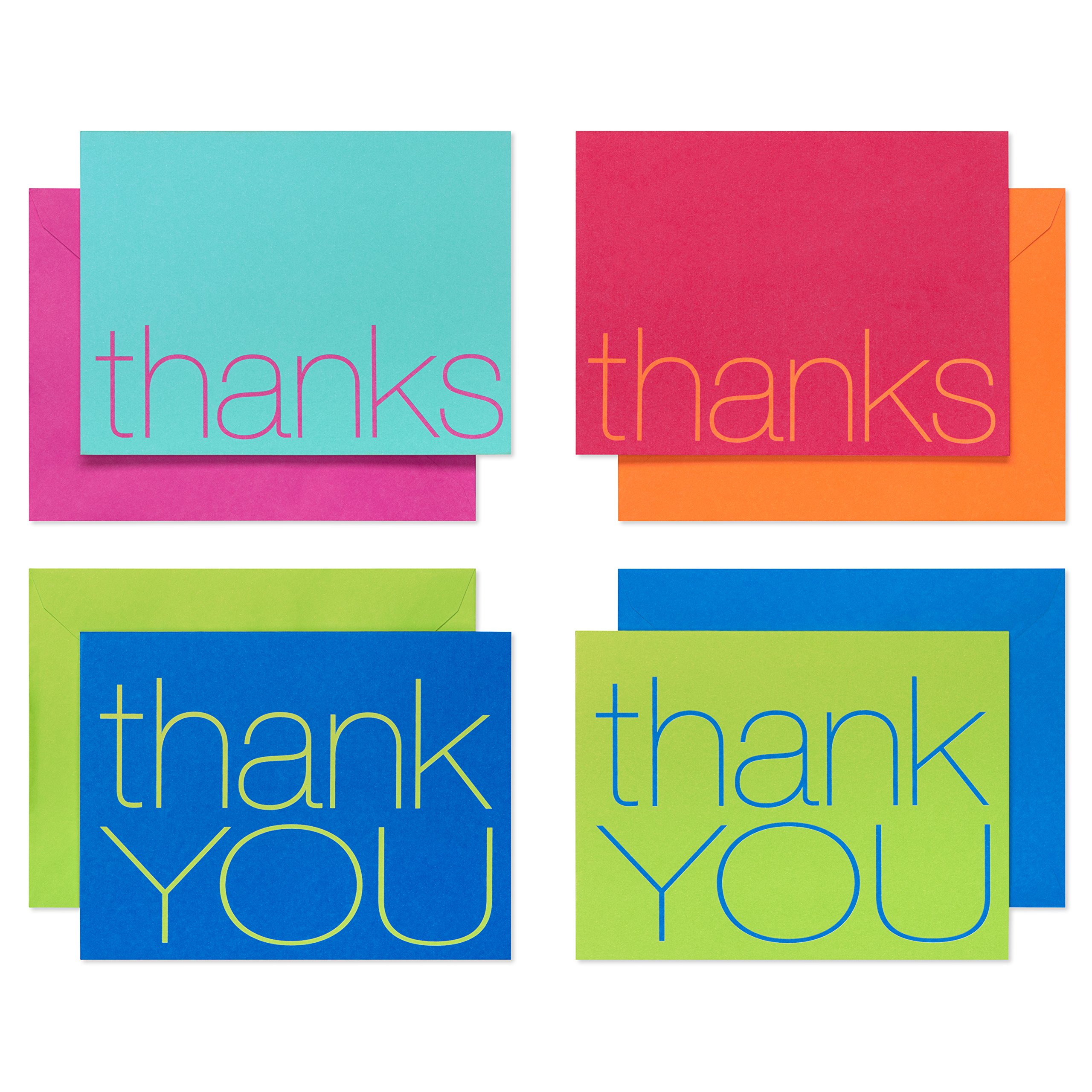 UK Greetings | Multipack of 50 Thank You Cards | Appreciation Cards | Bright Designs | with Envelopes | 147 x 225 x 36 mm