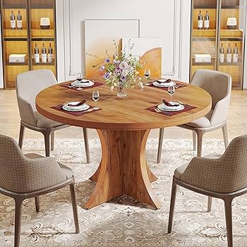 Amazon.com - Tribesigns Round Dining Table for 4-6, 47.24-Inch