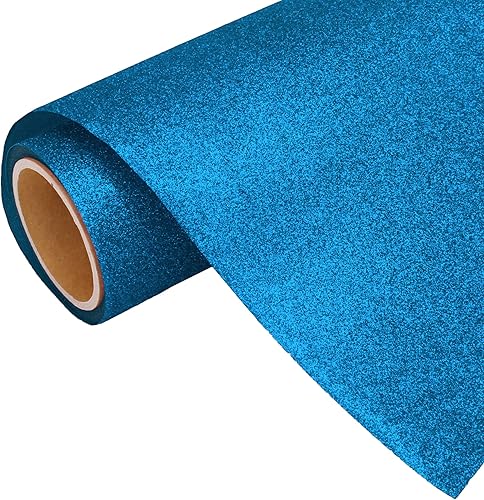 Threadart Película de vinilo de transferencia de calor marrón HTV Colores con purpurina Rollo de corte personalizado de 20 pulgadas de ancho por