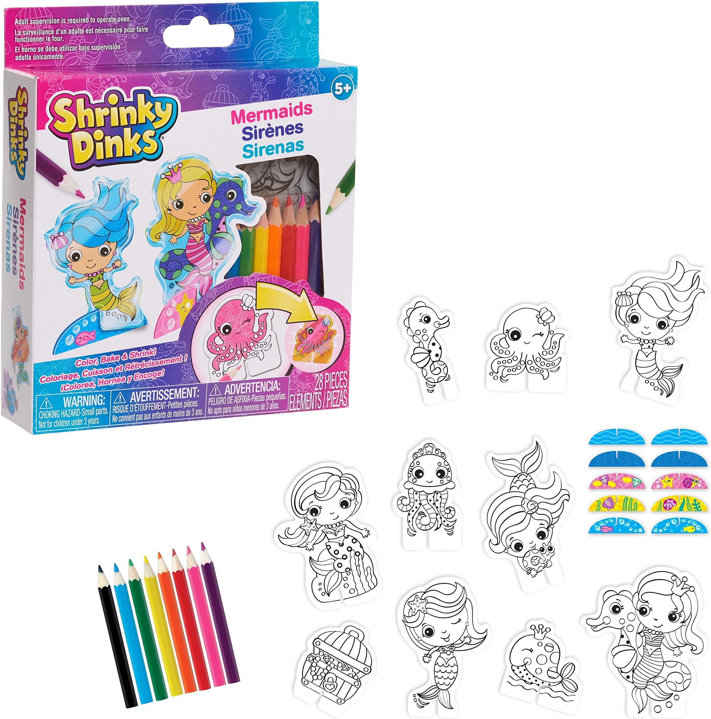 Just Play3733 Shrinky Dinks Mermaid Friends Kit, Multicolor ,Packaging may vary