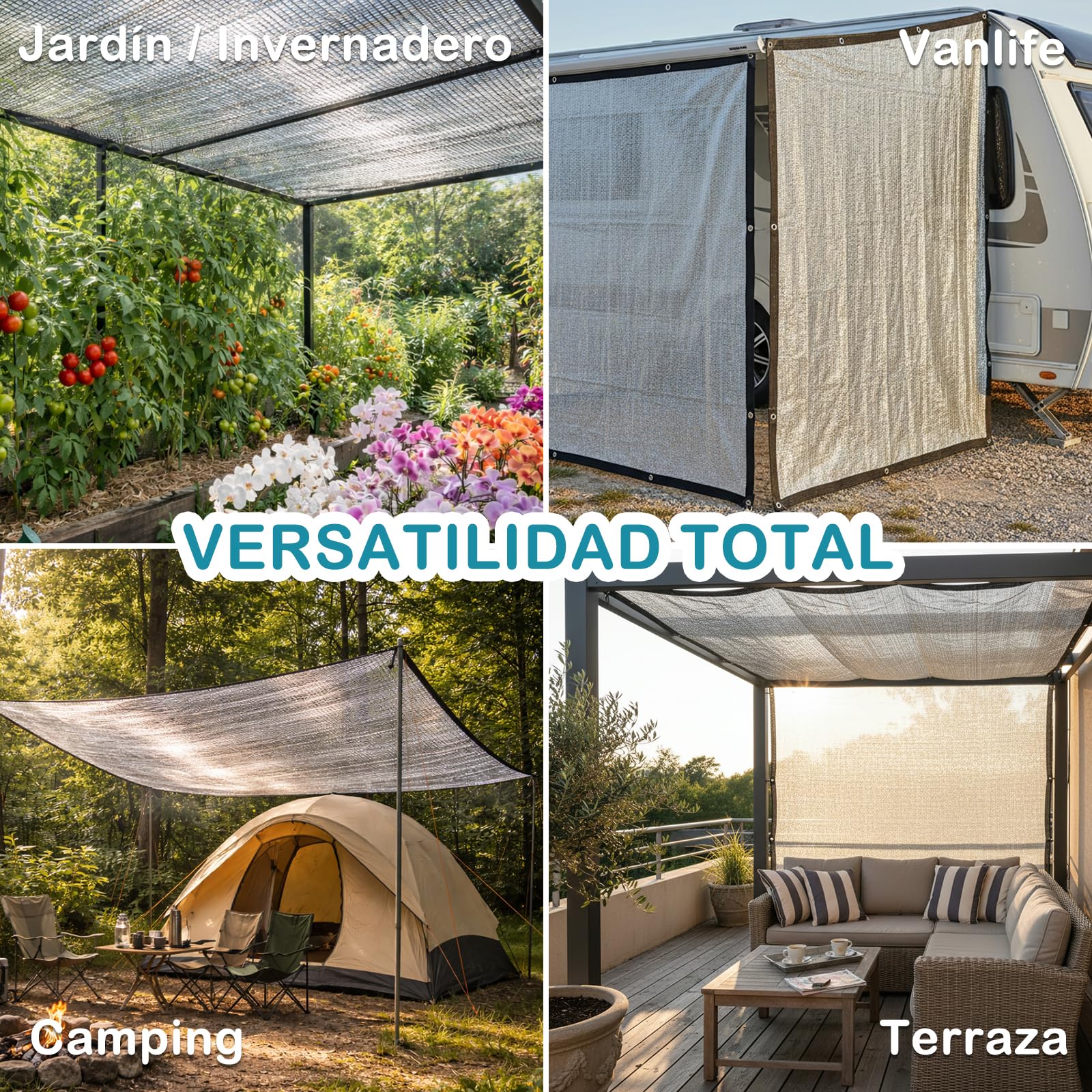 BeGrit 3x6M Tela de sombreo Reflectante Coche Termo-Reflectante 85% | Red de Protección Solar Anti-UV de Aluminio Malla de sombreo Aluminet Ojales de Aluminio para Perro Camping Caravana Huerto