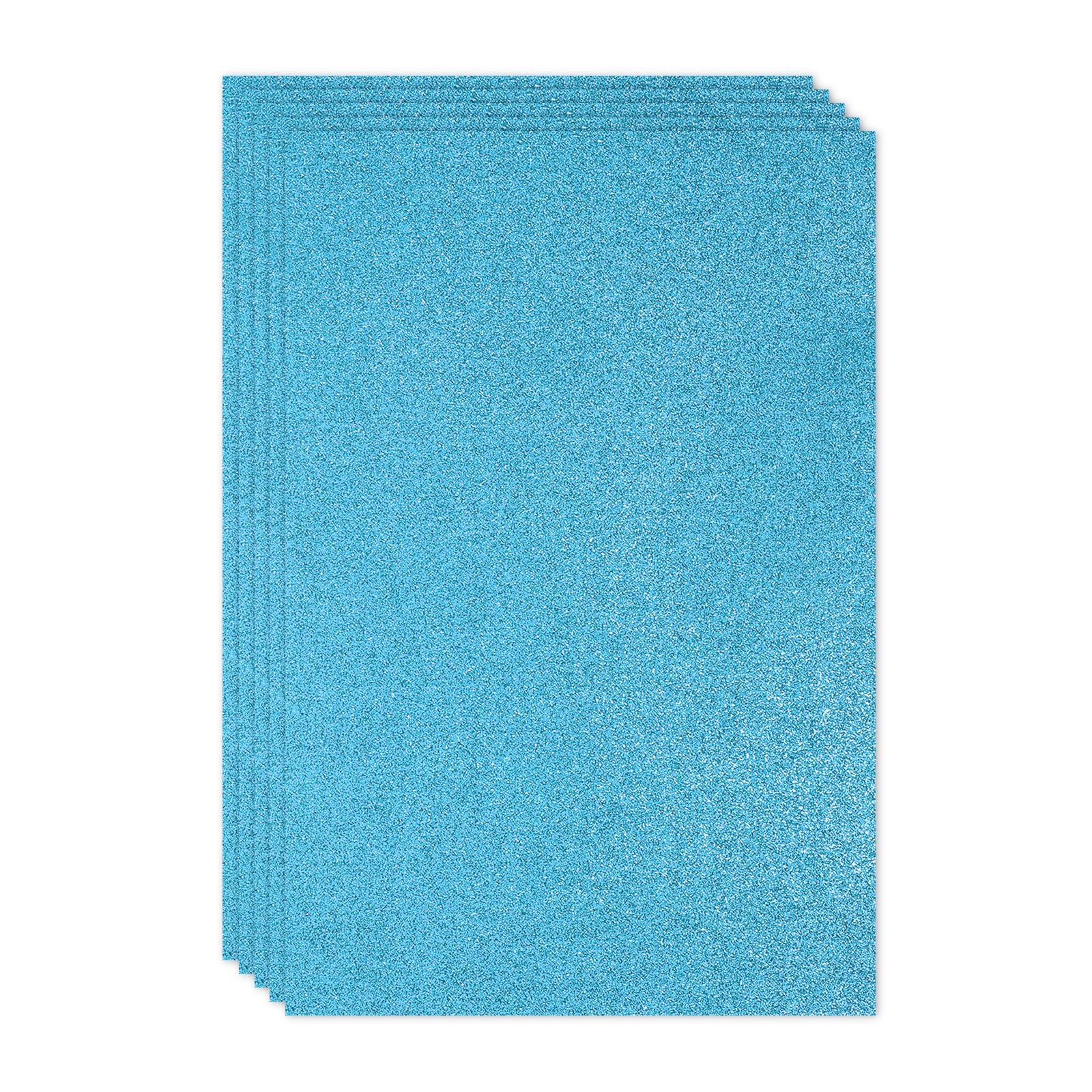 PATIKIL Light Blue Shiny EVA Glitter Foam Sheet 11.8 x 7.9 Inch 2mm Thick Sparkle EVA Glitter Felt for Crafts DIY Project 5 Pcs
