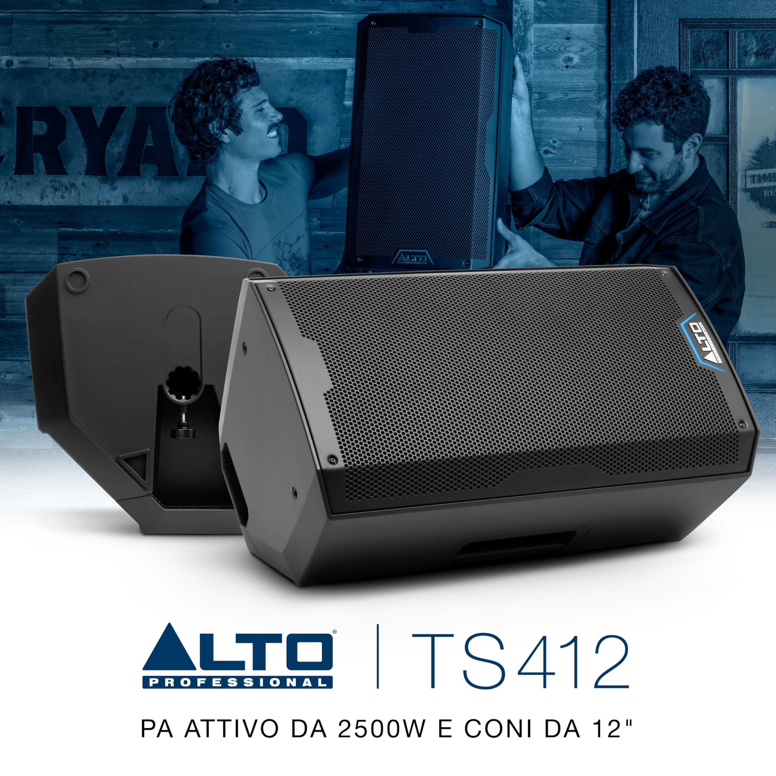 ALTO TS412 Cassa Amplificata Attiva da 12" e 2500W, Potente con Bluetooth, Mixer a 3 Canali, Connessione tra Altoparlanti Wireless, DSP e App