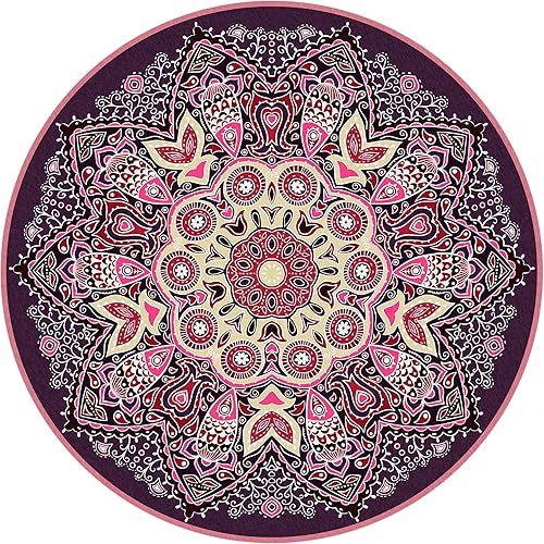 Knsbk - Esterilla de yoga redonda grande de 0.181 x 0.138 in para ejercicio, extra gruesa, ultra cómoda, antideslizante, alfombrilla de meditación