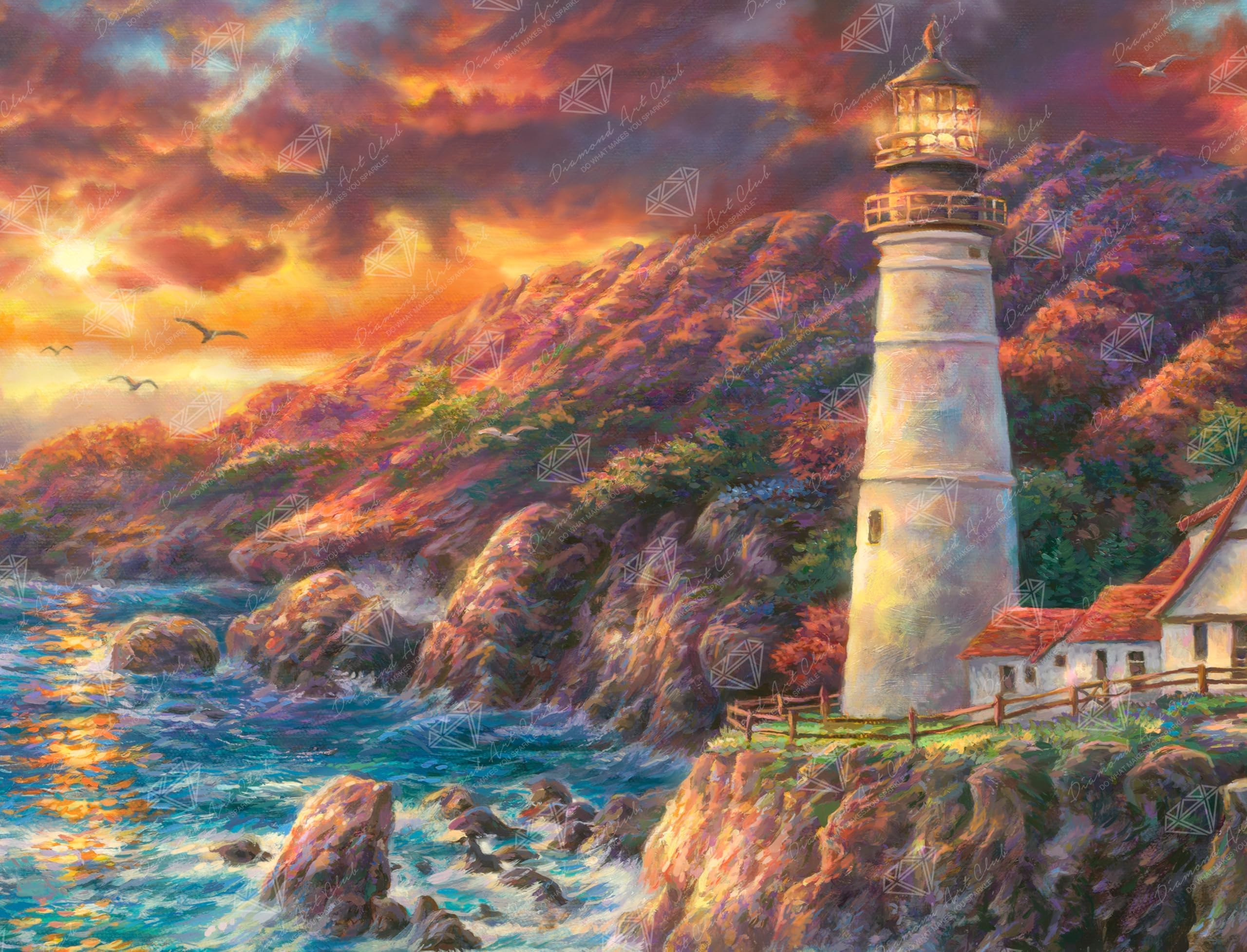 DIAMOND ART CLUB Apex of Fate Diamond Painting Kit, Fun DIY Crafts for Adults, Square Diamond Art Canvas by Chuck Pinson, 15.8" x 12.1" (40.1 cm x 30.6 cm)