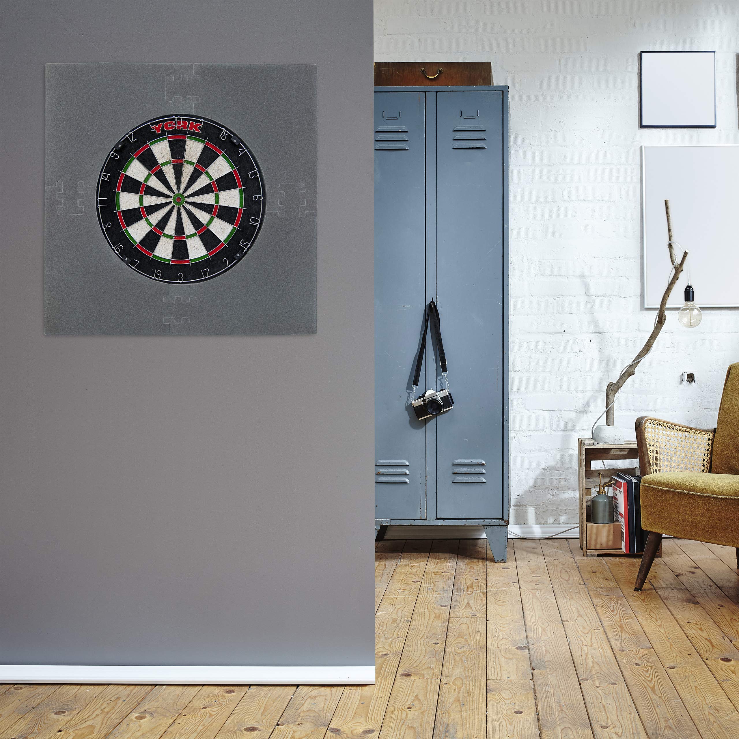 Relaxdays Bordure de Protection carrée R6 Cible Jeu de fléchettes Dartboard 4 pièces EVA