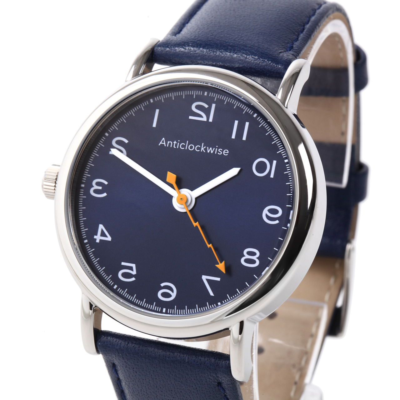 アンチクロックワイズ など Amazon | [アンチクロックワイズ］逆回転腕時計 日本製クォーツ ブルー