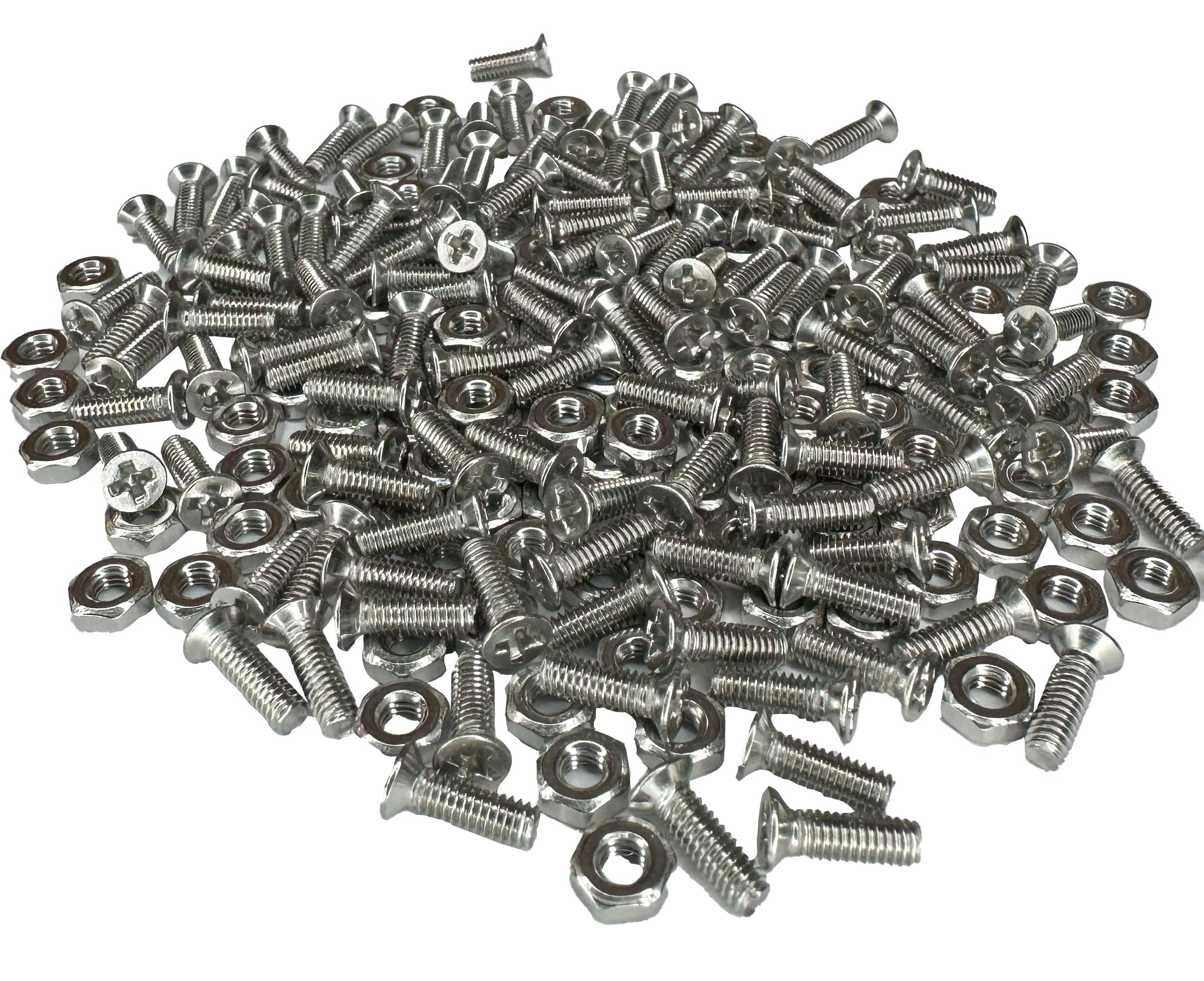 20 Set Square D Panel Screws, M2.5 x 8 mm Screw Stainless Steel Metal Screws, Rackmount Screws and Nuts, M2 Screws and Nuts, Audio Rack Screws, Electrical Panel Screws