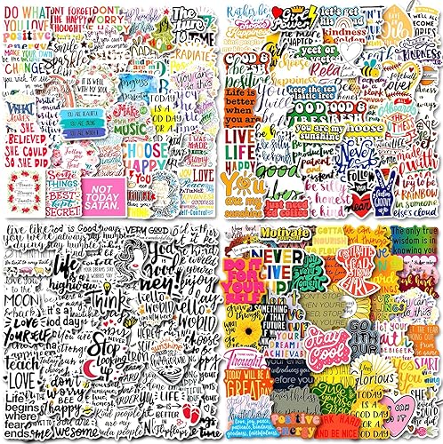 Paquete de 50-150 adhesivos de vinilo impermeable y duradero; calcomanías inspiradoras y motivacionales para botellas de agua, computadoras,