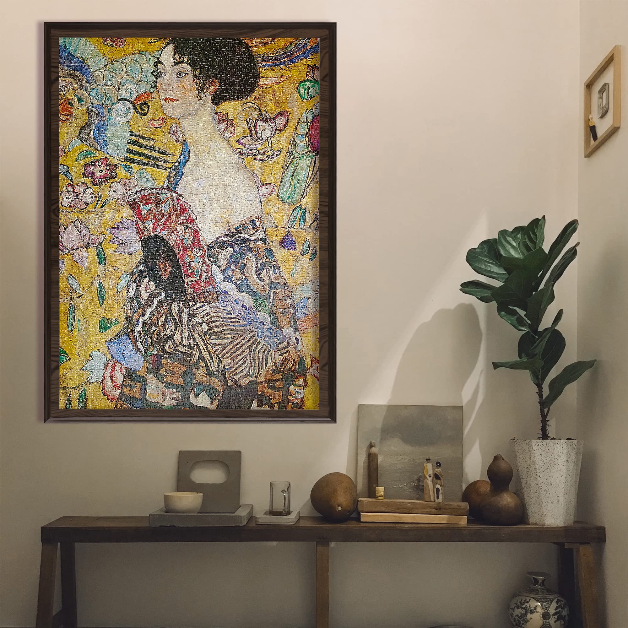 MISITU Gustav Klimt Puzzle de 2000 pièces pour adultes avec ventilateur 90 x 70 cm