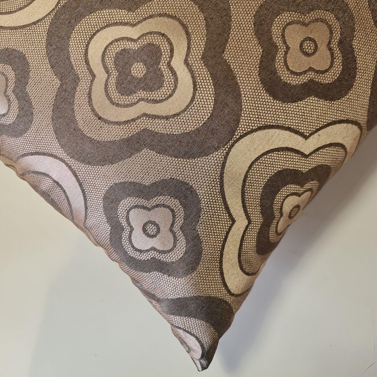 58"/150cm Wide Plain Poly Silk Satin Fabric (Available in 20+ Colours & Various Lengths) (Taupe Floral, 2 Meter) — image 1