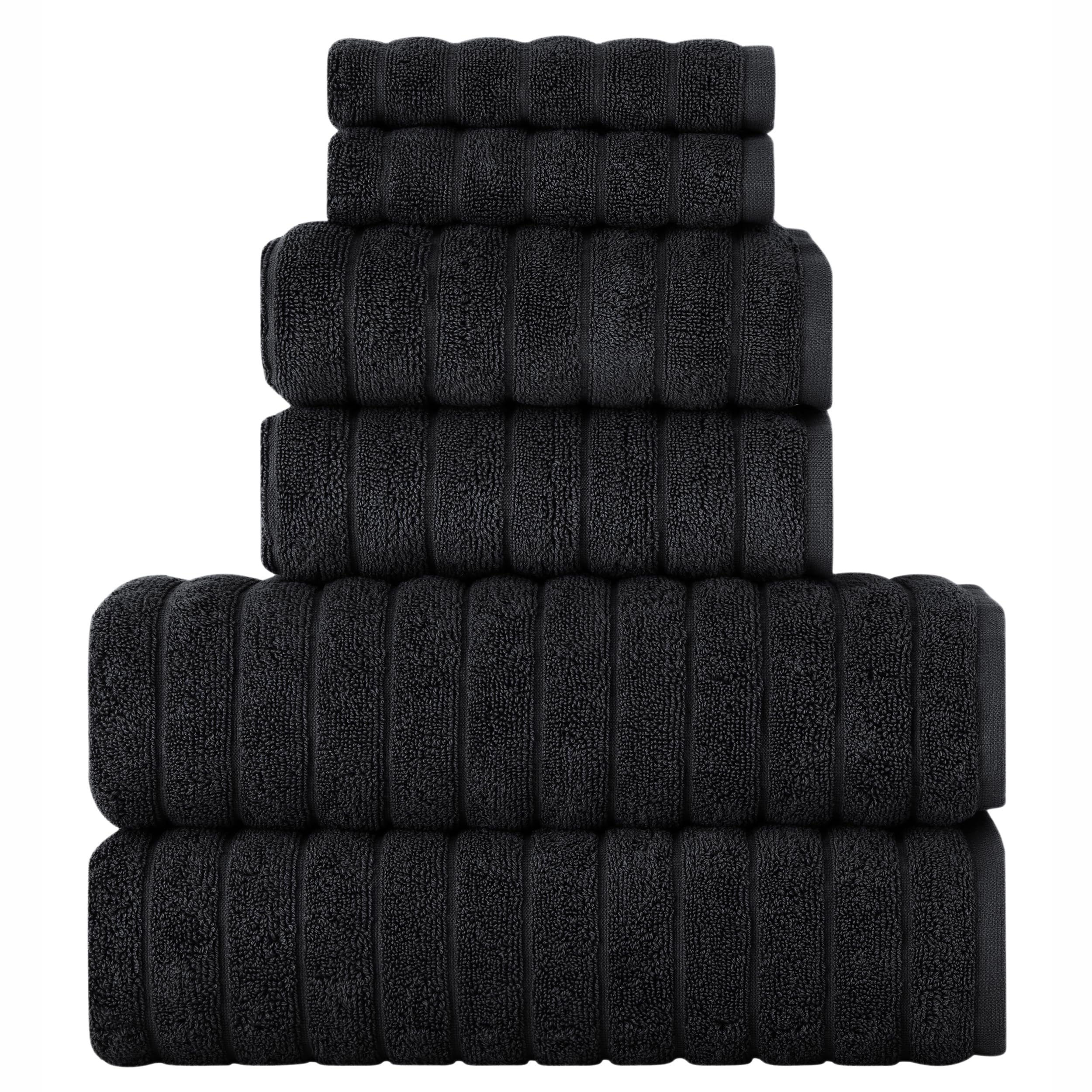 Lavish Home Luxe katoenen handdoekenset, sneldrogend, Zero Lavish Home Luxe katoenen handdoekenset, sneldrogend, Zero