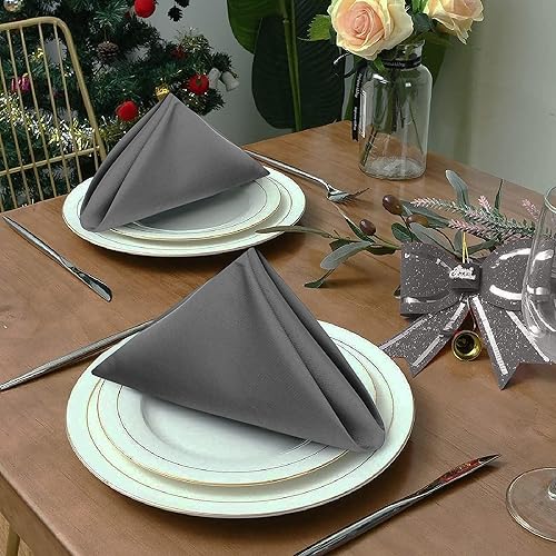 Miniatura 7 de RUVANTI Juego de 6 servilletas de tela, 18 x 18 pulgadas, lavables, suaves, duraderas, absorbentes, mezcla de algodón, para hotel, almuerzo,