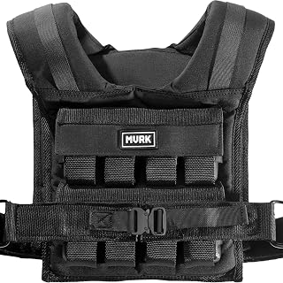 MVRK Weighted Vest Men 15lbs/25lbs/35lbs/45lbs/65lbs/100lbs – No-Bounce Adjusable Heavy Duty Rucking & Strength Training Vest with Removable Iron Weights for Calisthenics, HIIT, Hydrox