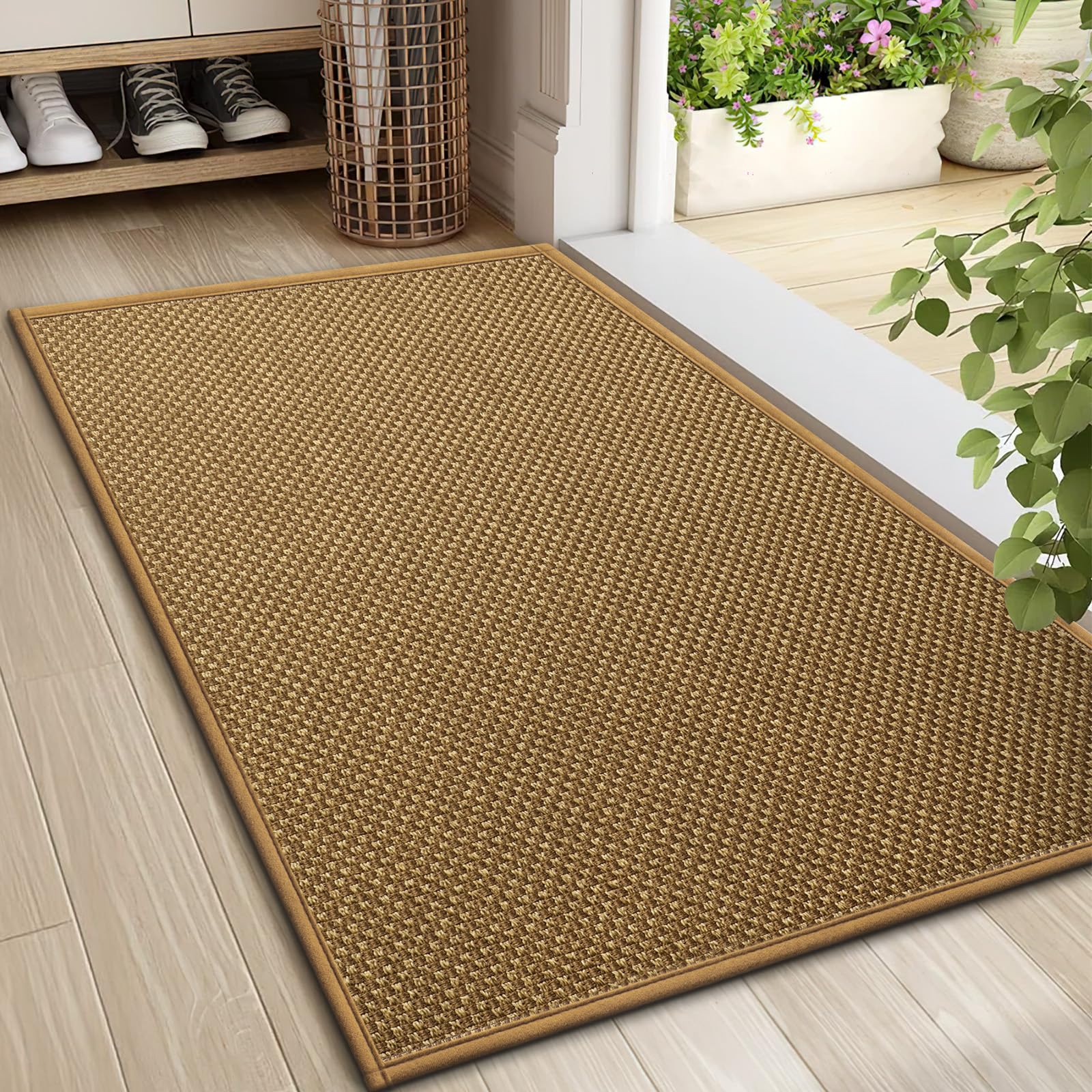 LEKEEPGO Door Mat 24"x36", Non Slip Door Mat Indoor Entrance, Rubber Backing Front Indoor Door mats Washable Absorbent Doormat Low-Profile Entryway