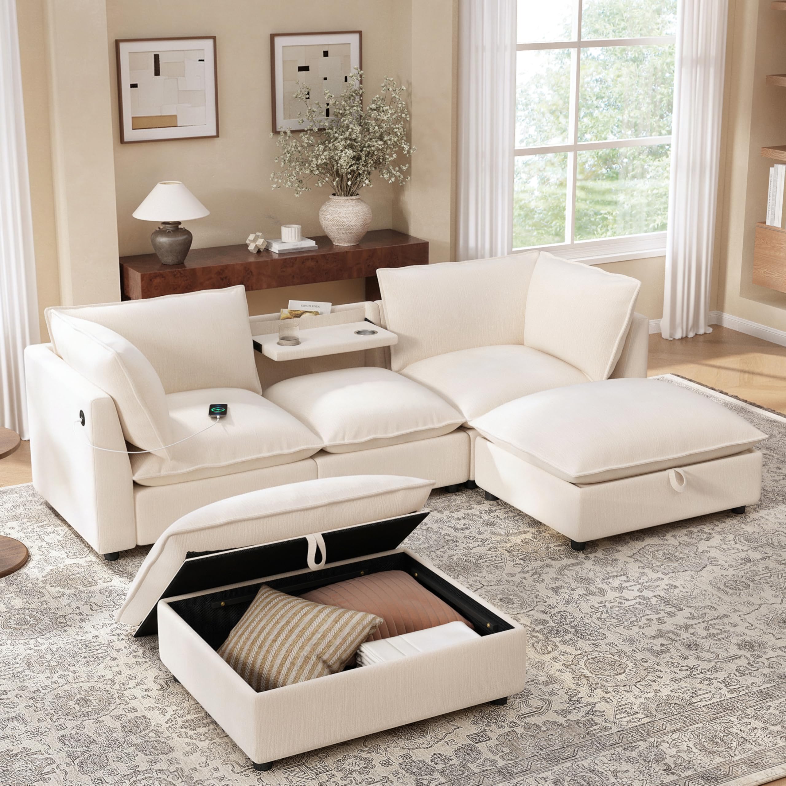View 1 of ***PARTIAL SET***ERYE 98" U-Shaped Sectional Cloud Sofa