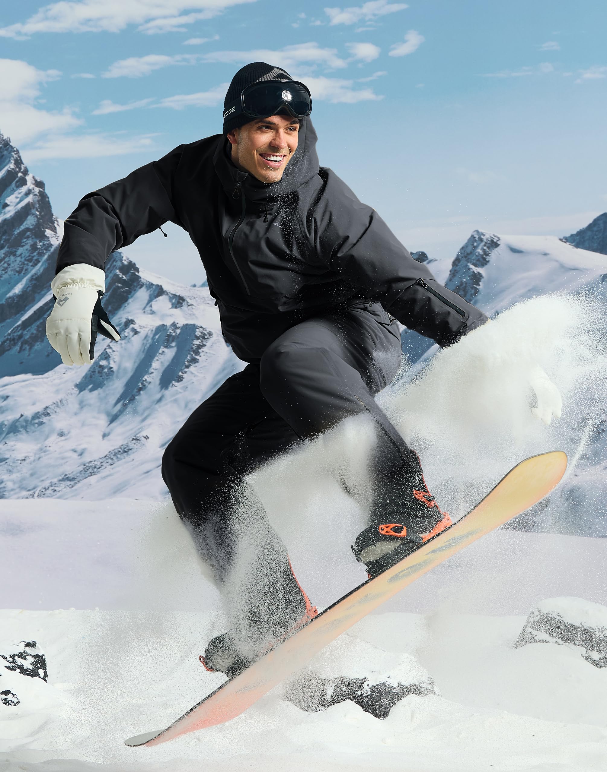Pioneer Camp Herren Semi-Front Skijacke mit 10000 mm Wassersäule – Wasserdichte & atmungsaktive (7000 g) Ski- und Snowboardjacke mit abnehmbarem Schneerock, Verstellbarer Kapuze
