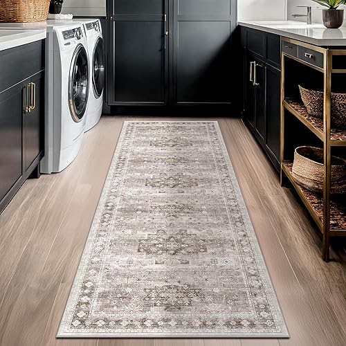 Miniatura 335 de Alfombra Boho Negra para Sala de Estar - Alfombra de Área Lavable de 10x14 Pies, Alfombras de Comedor para Debajo de la Mesa, Alfombra Suave de Pelo