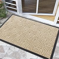 Vista 112 de Yimobra Tapete grande para puerta exterior, 36 x 24 pulgadas, impermeable, resistente, para puerta delantera, tapete de entrada de goma