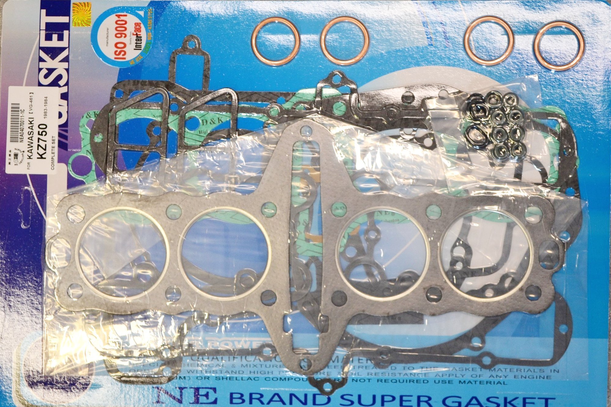 Kawasaki 82-83 KZ750 83-85 ZX750 GPz Complete Engine Gasket Kit Set