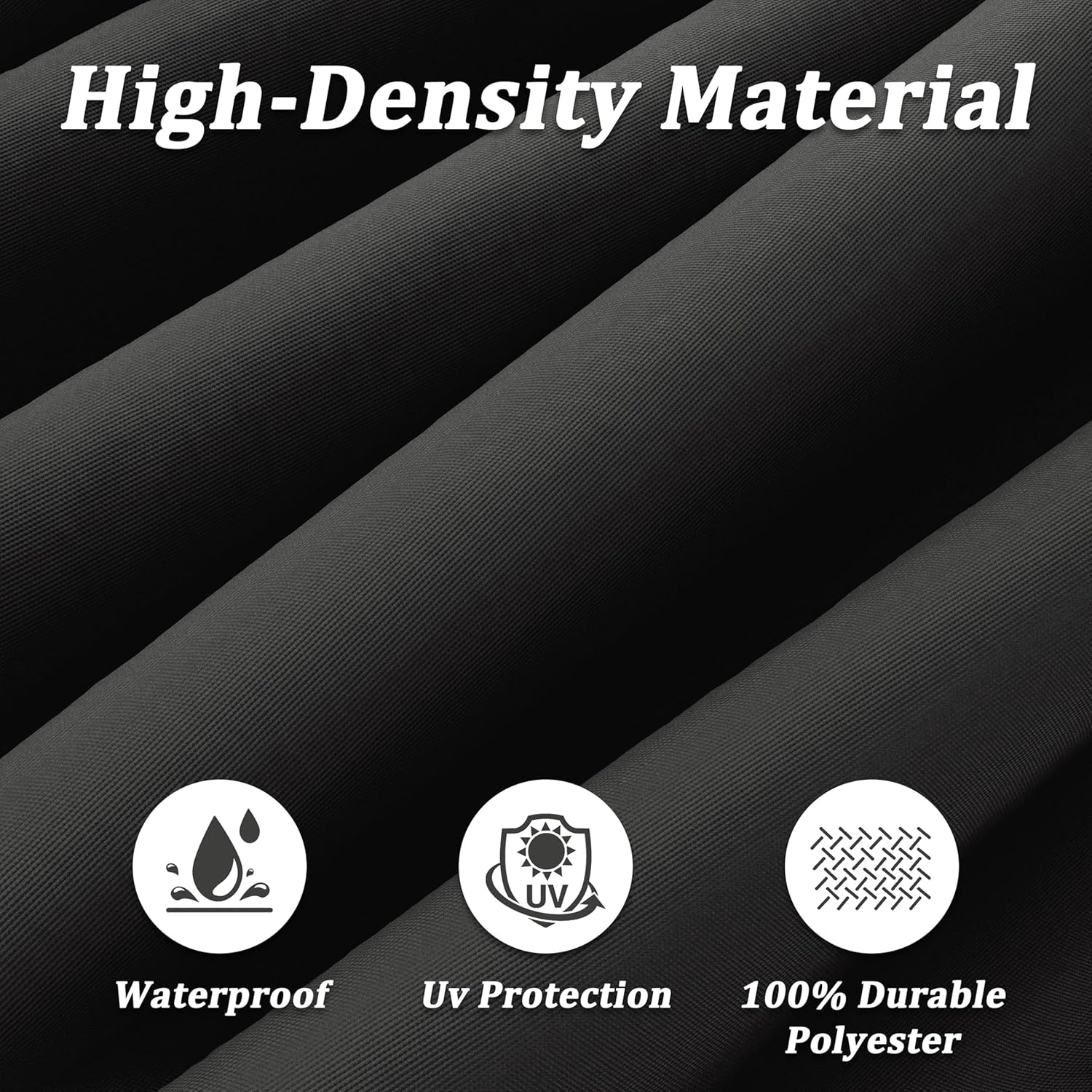 3 Pcs Outdoor Cushion Covers, Patio Cushion Covers Replacement Fit for 4-Seater Wicker Rattan Patio Set Chair Couch,36×18×2,18×18×2, Covers Only, Black