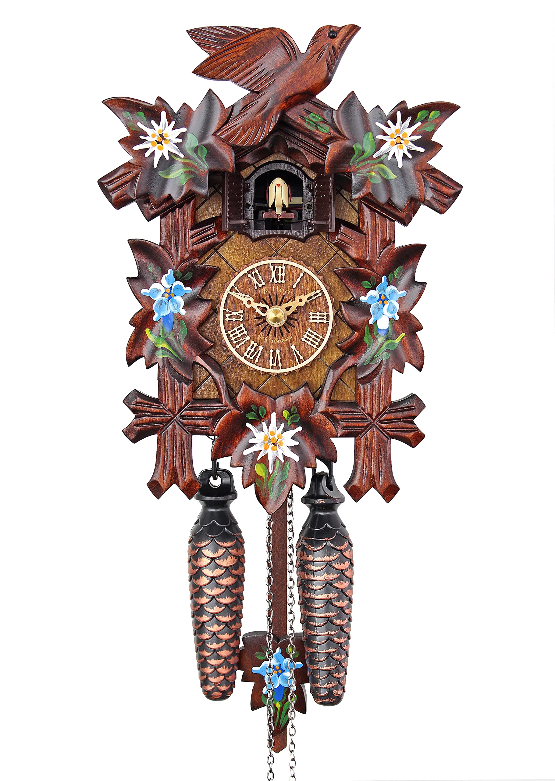 HerrZeit by Adolf HerrQuartz Cuckoo Clock - Alpine Flowers AH 40/8 QM