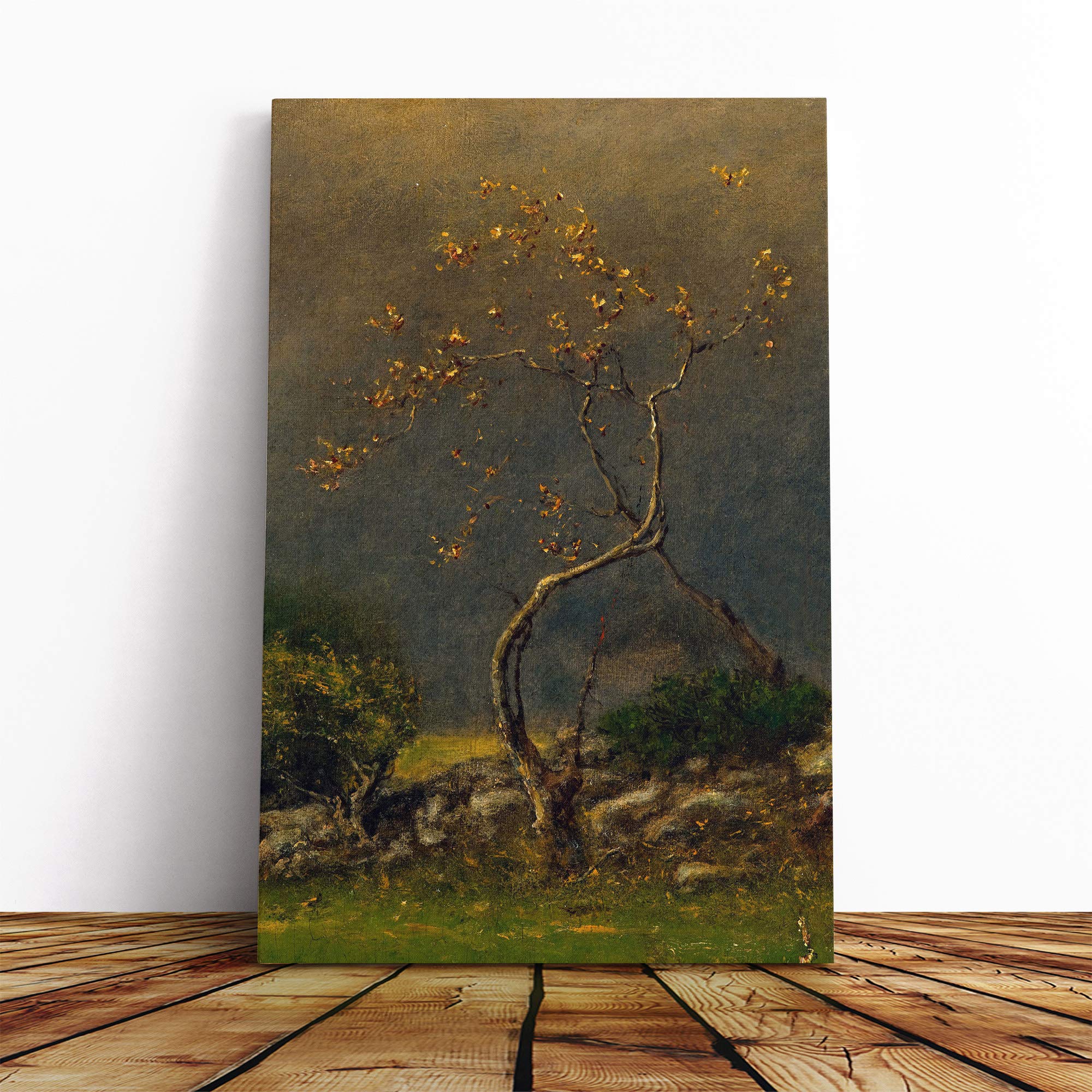 George Innes Tree Canvas Print | Gallery Wrapped 30mm Frame Wall Art | 20x14 inches | Ready to Hang | Modern Landscape Picture | Living Room Bedroom Lounge Office
