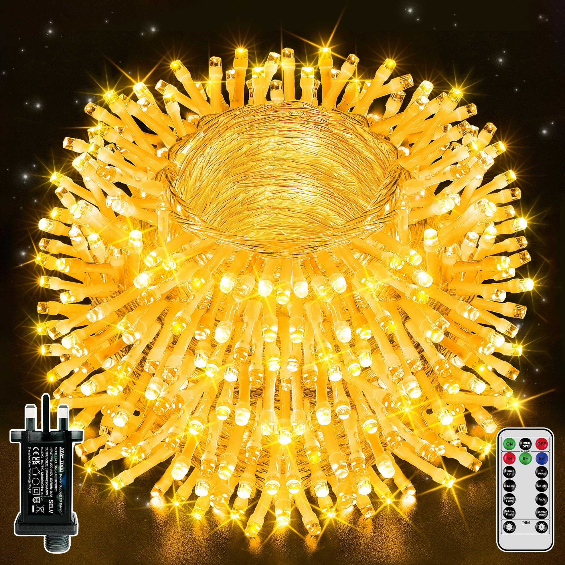 Ollny Fairy Lights Mains Powered, 100m 1000 LED Outdoor Lights
