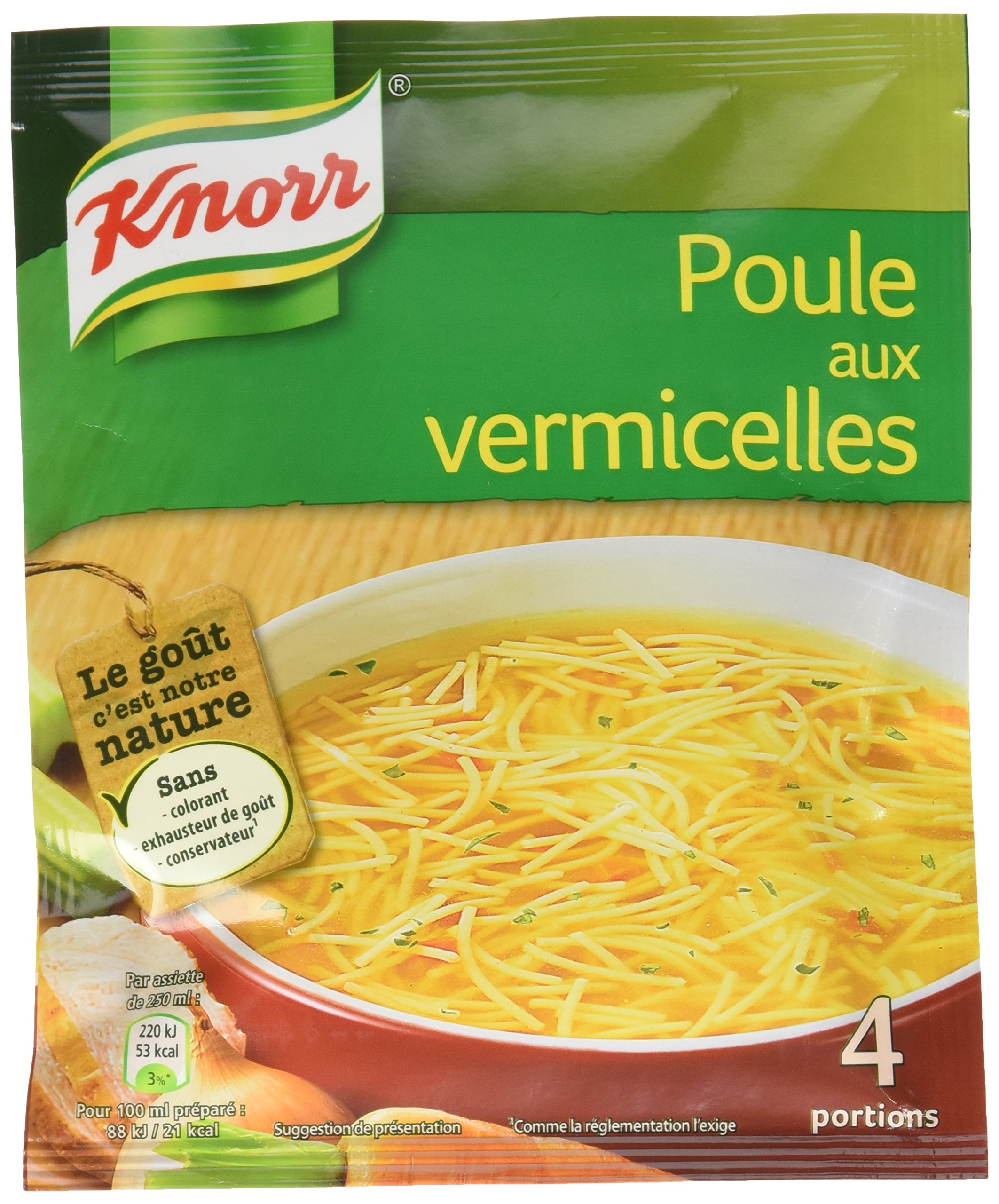 Knorr Soupe Déshydratée Poule aux Vermicelles pour 4 Personnes (Lot de 13 Sachets)
