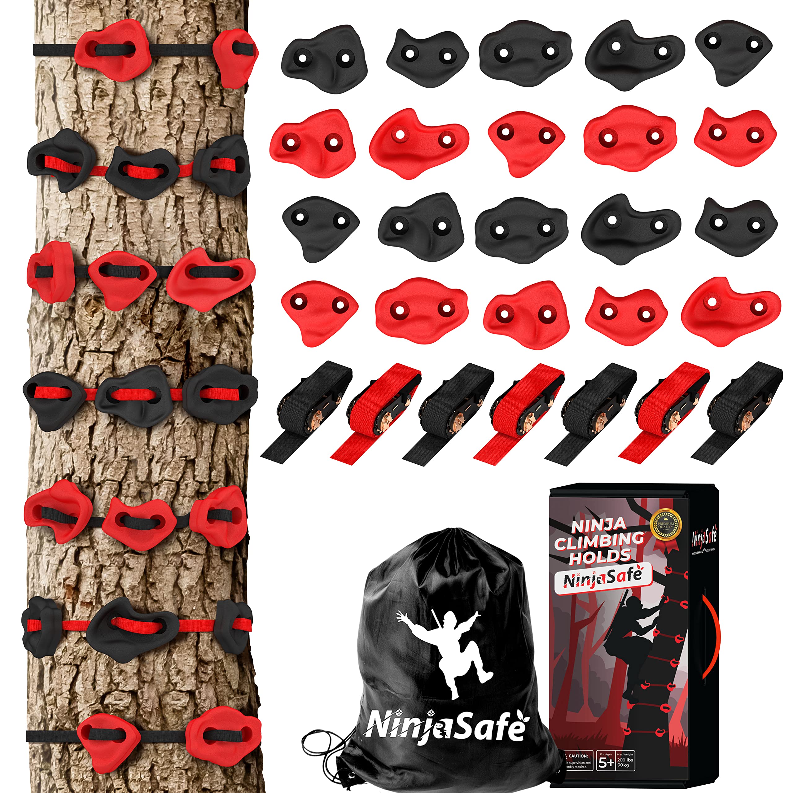 Buy Ninja Tree Climbing Kit with 12 Tree Climbing Holds and 6 Ratchets