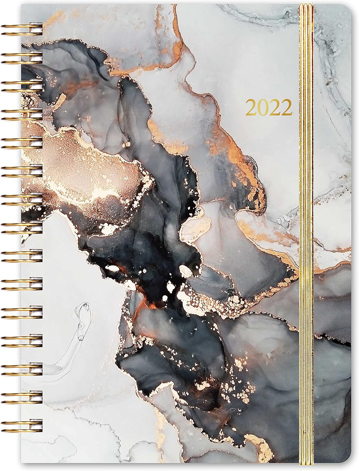 2022 Planner - 2022 Weekly & Monthly Planner with Tabs, 6.3" x 8.4", Jan. 2022 - Dec. 2022, Hardcover with Back Pocket + Thick Paper + Twin-Wire Binding - Black Waterink : Office Products